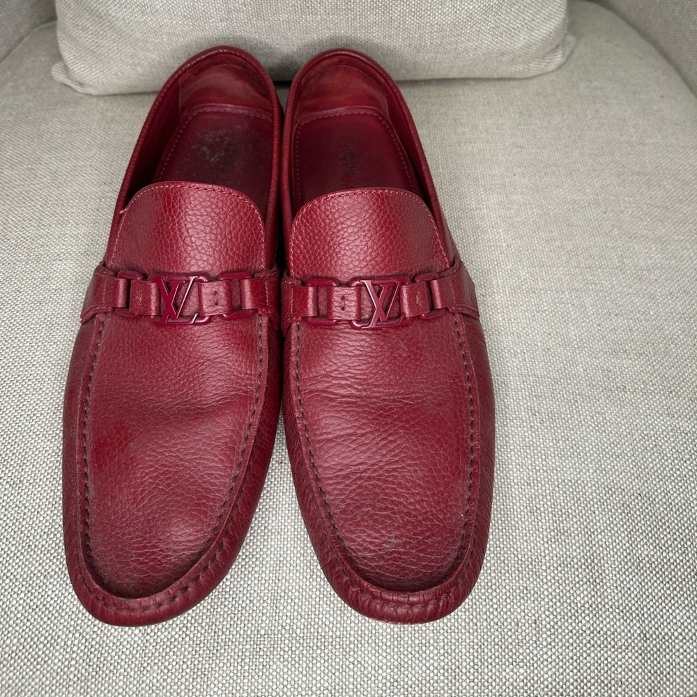 Louis Vuitton moccasins in red size 11 UK